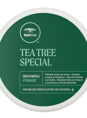 Tea Tree Grooming Pomade, Flexible Hold + Shine, 3 oz