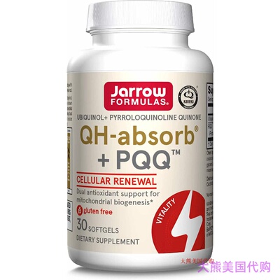 Jarrow Formulas QH-Absorb + PQQ, 30 Softgels, Ubiquinol