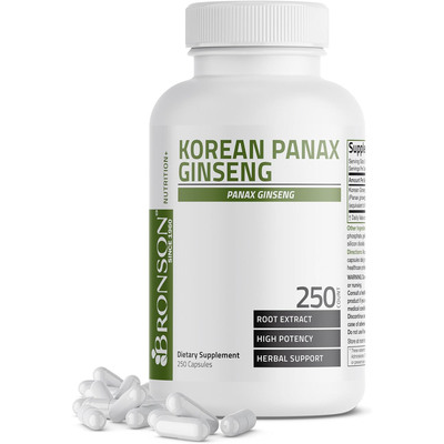 Bronson Korean Panax Ginseng, Panax Ginseng, 250 capsules