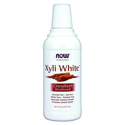 NOW Xylitol Mouthwash, Cinnafresh, 16-Ounce
