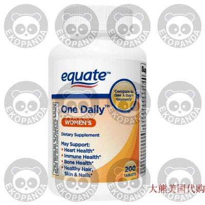 Equate One Daily Women's Health Tablets, 200 count