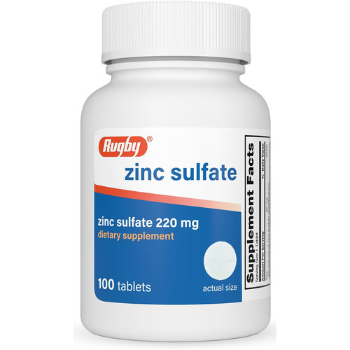 Rugby Zinc Sulfate TBS 220mg 100 Tablets 硫酸锌
