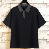 t恤POLO翻领体恤男夏装 特大码 加肥加大号肥佬胖仔400斤上衣服短袖