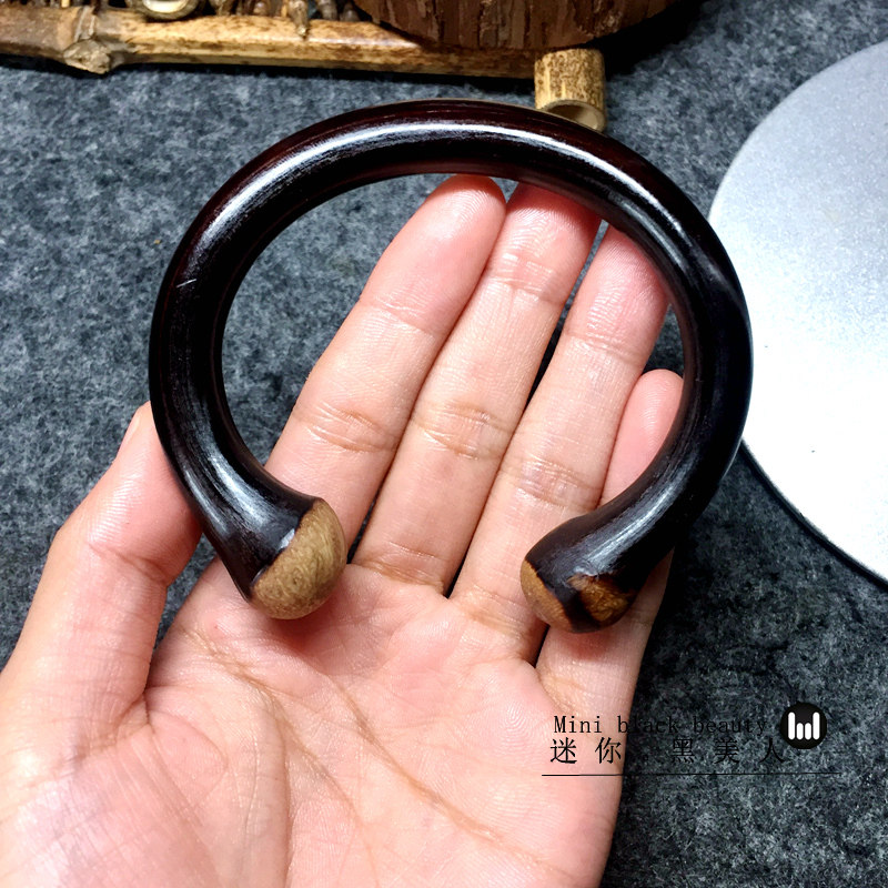 无结老黑藤手镯玻璃底鸡血藤金刚藤镯子天然简约文玩开口手串藤镯