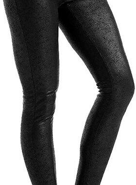 现货! 美国SPANX仿皮爆裂纹高腰收腰提臀束腹打底裤女束裤塑身裤