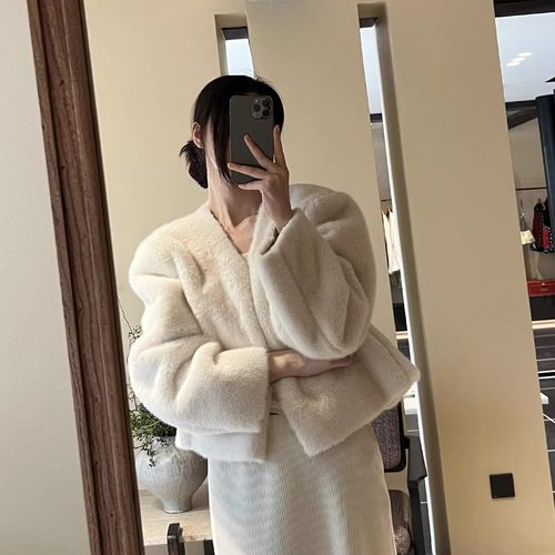 摩登197皮毛一体皮草水貂毛外套