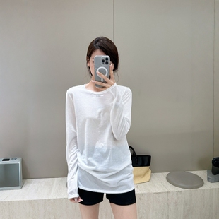 摩登197韩系圆领长袖T恤女2026夏季新款透气轻薄百搭显瘦上衣3932