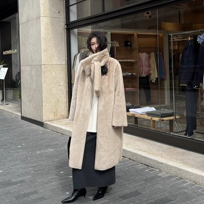 摩登197围脖款仿水貂绒毛毛外套