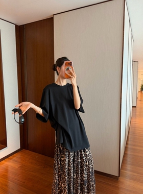 摩登197后背贴标圆领短袖T恤女2026春新款宽松休闲百搭上衣2F059