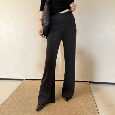 摩登197高腰垂感加绒微喇休闲裤