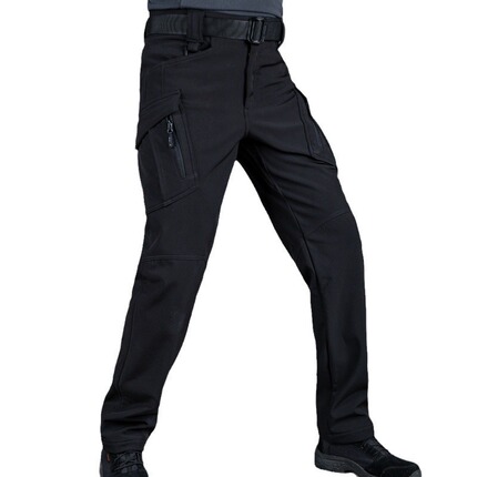 Angkenix9 Outdoor Softshell Pants for Men, Winter Fleece-Lined and Thickened Training Camouflage Fleece Pants, Warm Hiking Pants