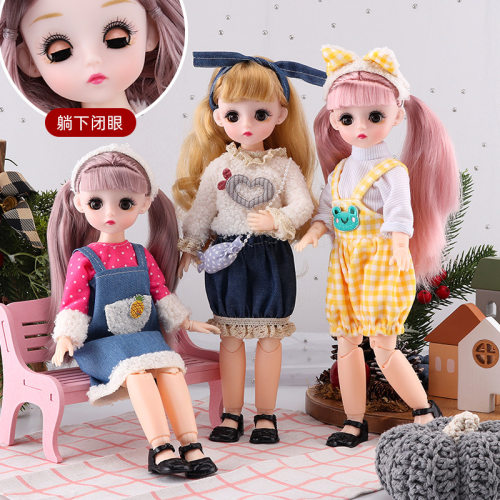 新款眨眼30厘米巴比娃娃公主4D真眼6分bjd娃娃女孩玩具生日礼物