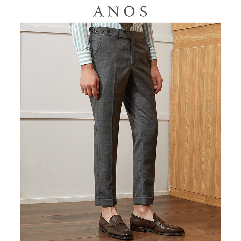 ANOS Naples Elegant Gentleman series Italian Paris Wool Blend Western-style trousers cone grey trousersin the Men's clothing, Trousers  category - from Buy2taobao.com to provide professional Taobao agent buy service