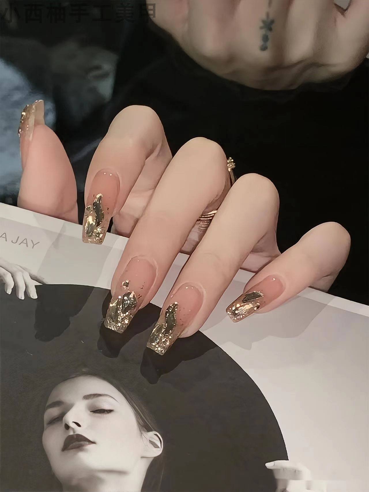 高级感显白手工穿戴美甲新娘孕妇