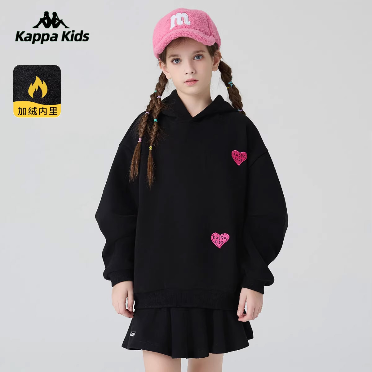 Kappa卡帕秋冬季女童加绒卫衣