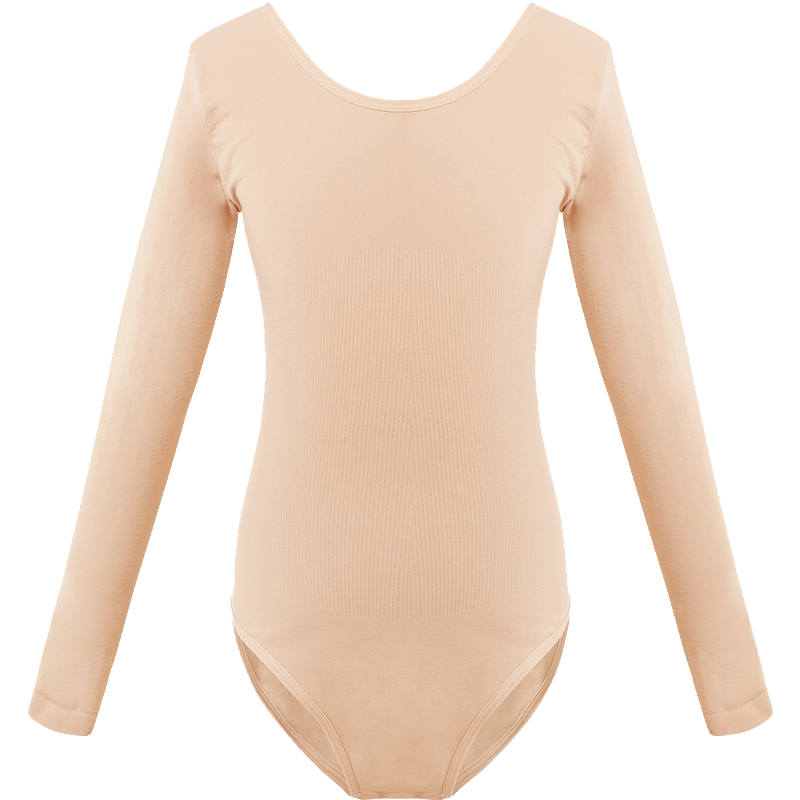 儿童舞蹈服演出打底衫肉色女童练功服春秋长袖隐形连体艺考打底衣