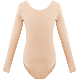 儿童舞蹈服演出打底衫肉色女童练功服春秋长袖隐形连体艺考打底衣