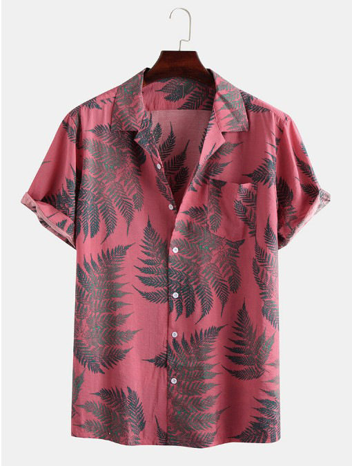 Summer men print short sleeved shirt Hawaiian shirt男衬衫