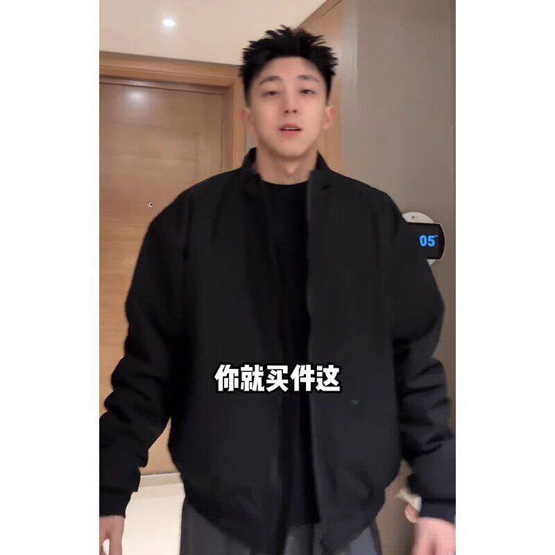 风廓工装服硬汉夹克黑色美式教练