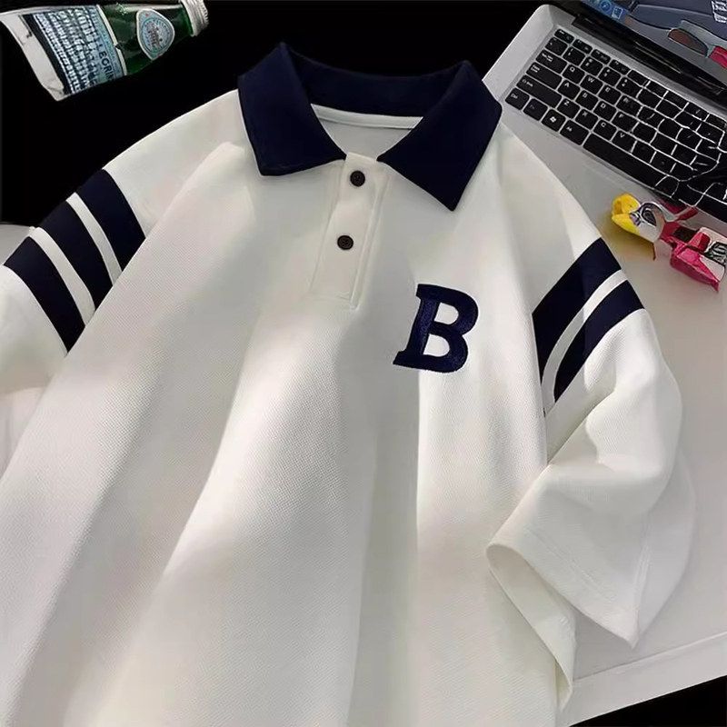 潮流OLO男学院风款2024恤夏季撞