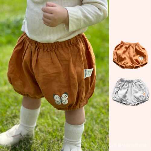 手工刺绣夏季亚麻花苞裤