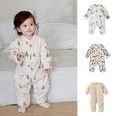 婴儿夹棉连体衣宝宝秋冬棉服连体棉袄外套加厚外出服A类保暖棉衣