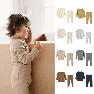 丹麦ins宝宝莫代尔家居服婴儿秋衣秋裤 睡衣A类无骨 打底内衣套装