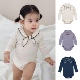 婴儿长袖 包屁衣春秋全棉a类进口匹马棉女宝宝衣服领结三角爬服mp