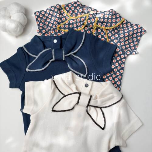 mp英伦风领结短袖上衣100%棉