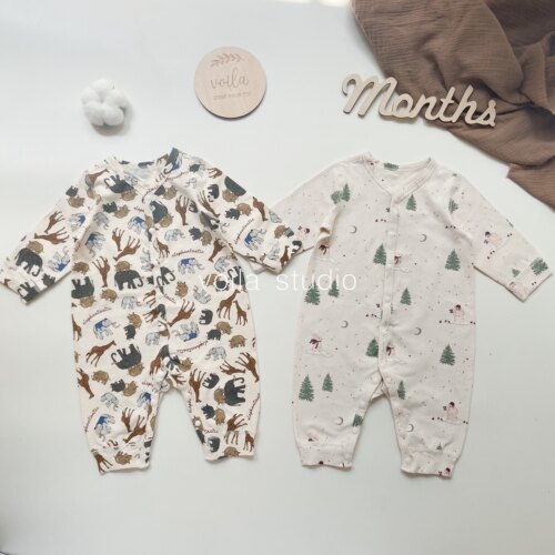 无骨缝制~婴儿连体衣爬服开襟