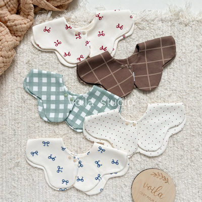 K韩国同款花瓣口水巾A类纯棉