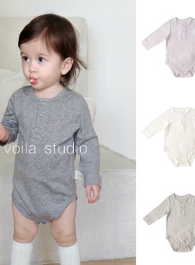 天丝羊毛婴儿长袖包屁衣无骨A类纯色春秋冬打底内搭宝宝三角哈衣