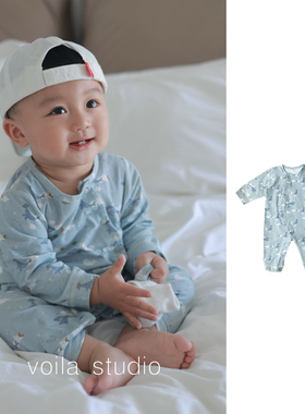 北欧婴儿爬服连体衣长袖无骨a类男女宝宝纯棉睡衣婴儿春秋衣服tsm