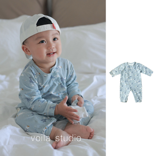 无骨a类男女宝宝纯棉睡衣婴儿春秋衣服tsm 北欧婴儿爬服连体衣长袖