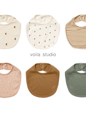 婴儿口水巾欧美宝宝棉质吸水防吐奶围兜新生儿饭兜秋冬ins quincy