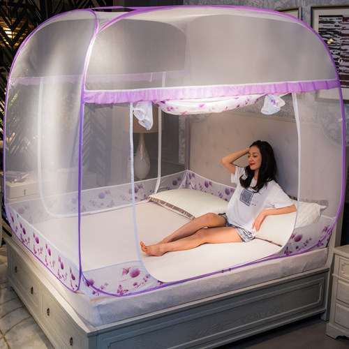 蒙古包蚊帐家用1.5m床拉链式防摔