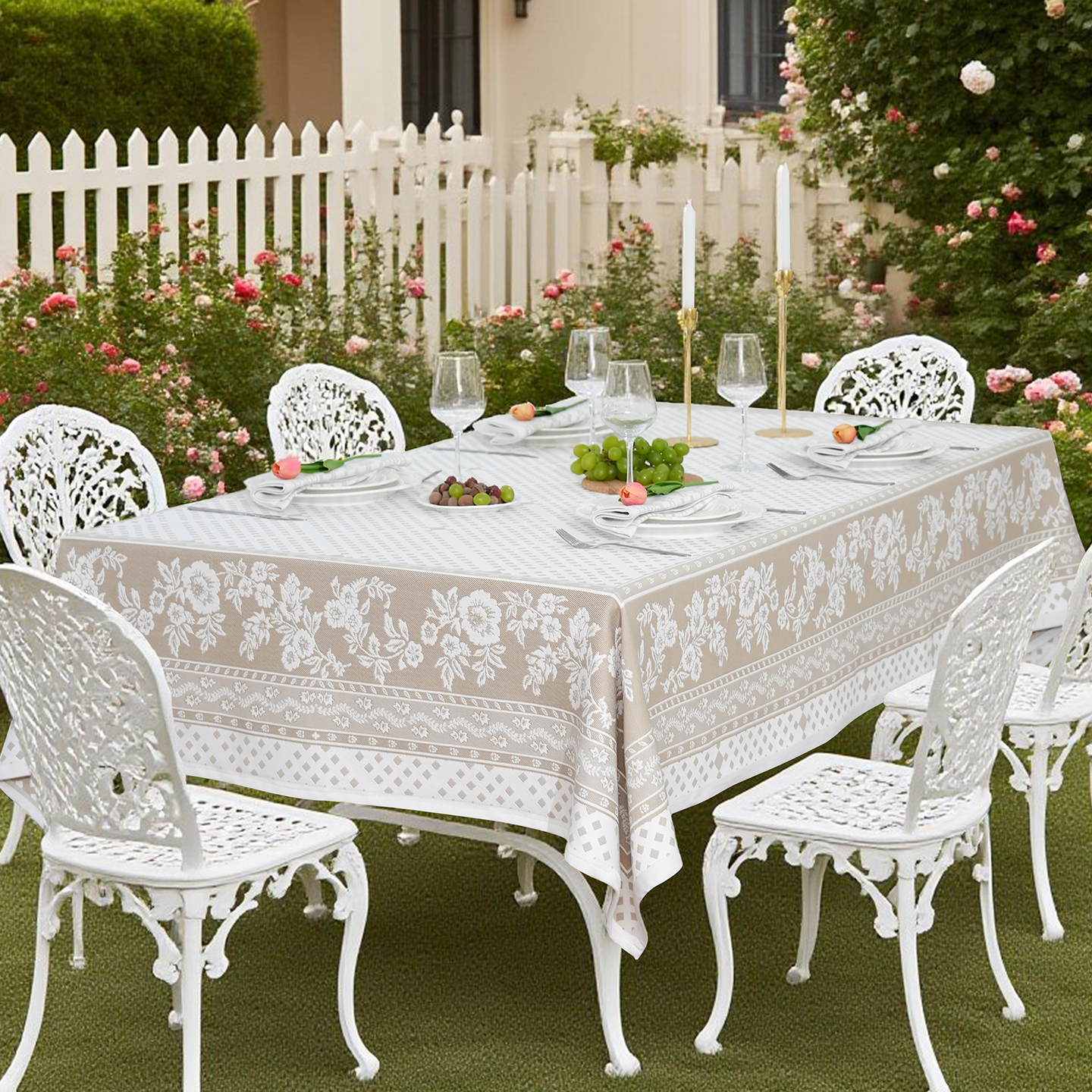 ekelund典雅桌布全棉提花长方形