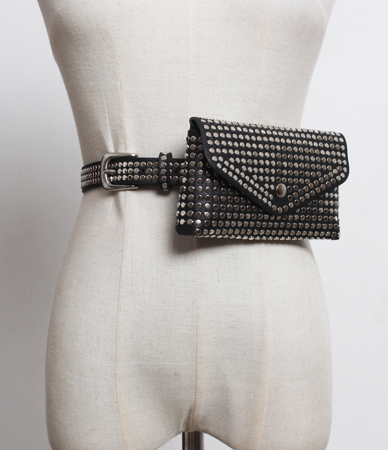 皮带款铆钉韩版休闲时尚风小腰包