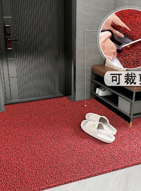 门前门垫子室内红色地毯门垫进门可裁剪入户门地垫丝圈耐脏商铺F