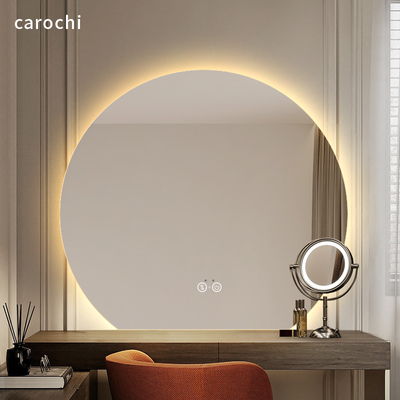 半圆无框式led挂墙式化妆镜