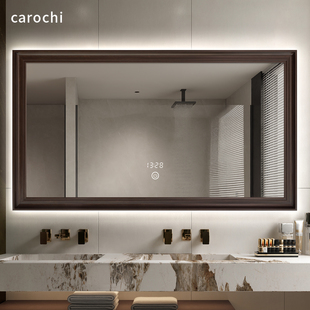 欧式 高端浴室镜 复古智能镜led带灯洗手间洗漱台镜子卫生间挂墙式