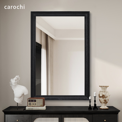 法式复古镜子卫生间实木浴室镜