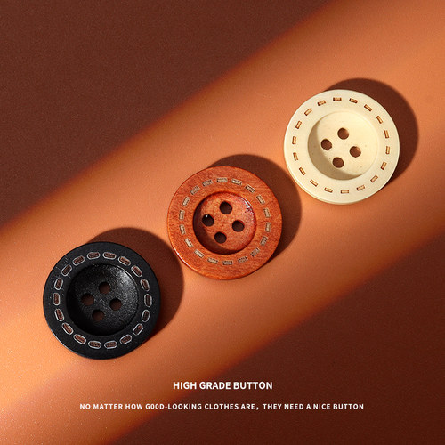 儿童毛衣开衫木头纽扣大衣风衣