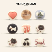 扣可爱儿童扣装 维达 饰扣 毛衣开衫 衬衫 绒趣萌纹 植绒扣针织衬衫