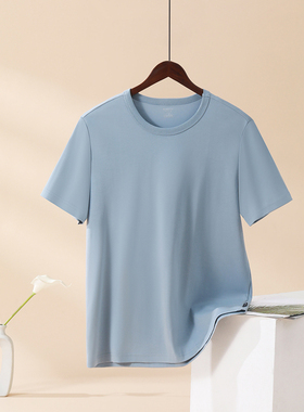 三枪新疆高支棉春夏男短袖丝感棉圆领短袖男打底衫24121