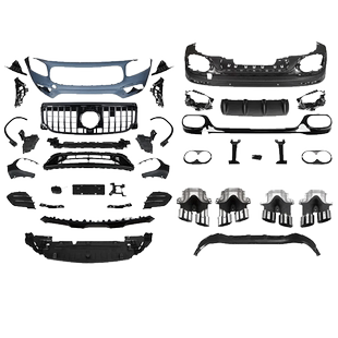 适用奔驰GLB200 180 220GLB35AMG前包围前杠黑化前唇车窗亮条饰条