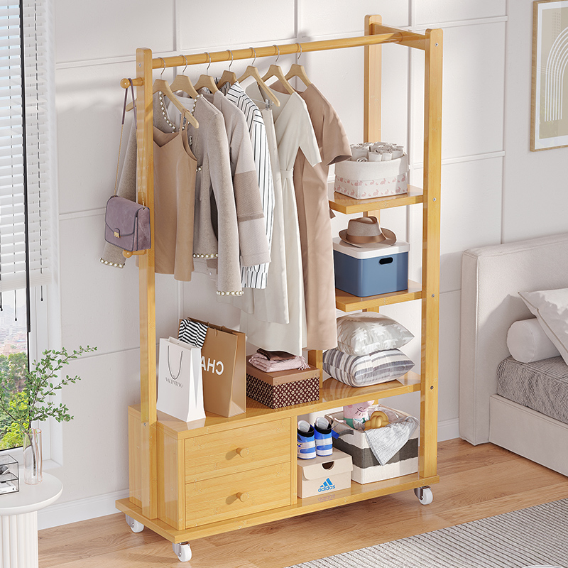 哈尔优多功能楠竹简约现代衣帽架