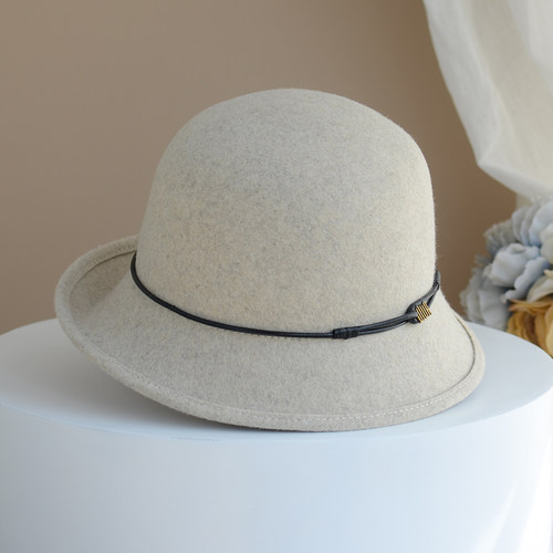 2025秋冬新款纯羊毛呢礼帽女气质