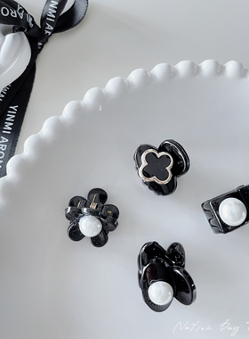 迷你宠物BB夹黑色小花朵发夹小香风泰迪约克夏狗饰品小狗夹子装饰