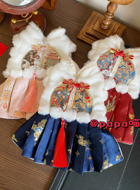 Papa喵猫咪新年衣服唐装公主裙